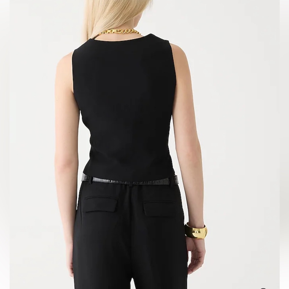 J. Crew Slim-fit Tuxedo Vest in City Crepe In Black Full Lining BV833 Size 4 - Picture 3 of 13